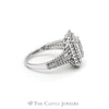 1cttw Diamond Cluster Ring with Double Halo & Accents in 10k White Gold - Thumbnail 3