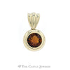 Large Bezel Set Round Citrine Pendant in 14KT Yellow Gold - Thumbnail 1