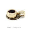 Large Bezel Set Round Citrine Pendant in 14KT Yellow Gold - Thumbnail 3