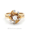 .40cttw Swirled Diamond Cluster Bridal Set in 14k Yellow Gold - Thumbnail 1
