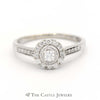 1/3cttw Round Diamond Engagement Ring with Double Halo in 14k White Gold - Thumbnail 1