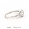 1/3cttw Round Diamond Engagement Ring with Double Halo in 14k White Gold - Thumbnail 3