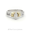 1cttw Marquise Diamond Engagement Ring with Round Diamond Accents in 10k Two Tone Gold - Thumbnail 1