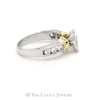 1cttw Marquise Diamond Engagement Ring with Round Diamond Accents in 10k Two Tone Gold - Thumbnail 3