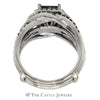 1.5cttw Princess Cut Invisible Set Diamond Cluster Soldered Bridal Set with Blue and White Diamond Accents in 14k White Gold - Thumbnail 2