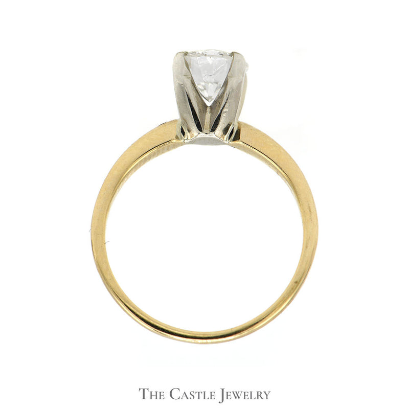 .94ct Round Diamond Solitaire Engagement Ring in 14k Yellow Gold 4 Prong Mounting