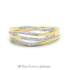 4 Row Round Diamond Band in 10k Yellow Gold - Thumbnail 1
