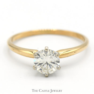 .67ct Round Diamond Solitaire Engagement Ring in 14k Yellow Gold