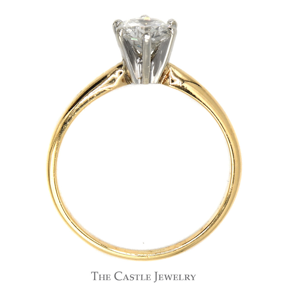 .67ct Round Diamond Solitaire Engagement Ring in 14k Yellow Gold