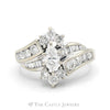 1.5cttw Marquise Diamond Engagement Ring with Round and Baguette Diamond Accents in 14k White Gold - Thumbnail 1
