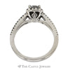 1cttw Round Diamond Engagement Ring with Diamond Halo and Accents in 14k White Gold Split Shank Setting - Thumbnail 2