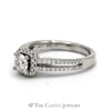 1cttw Round Diamond Engagement Ring with Diamond Halo and Accents in 14k White Gold Split Shank Setting - Thumbnail 3
