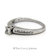 Princess Cut Diamond Solitaire Engagement Rings with Channel Set Diamond Accents in 14k White Gold - Thumbnail 3
