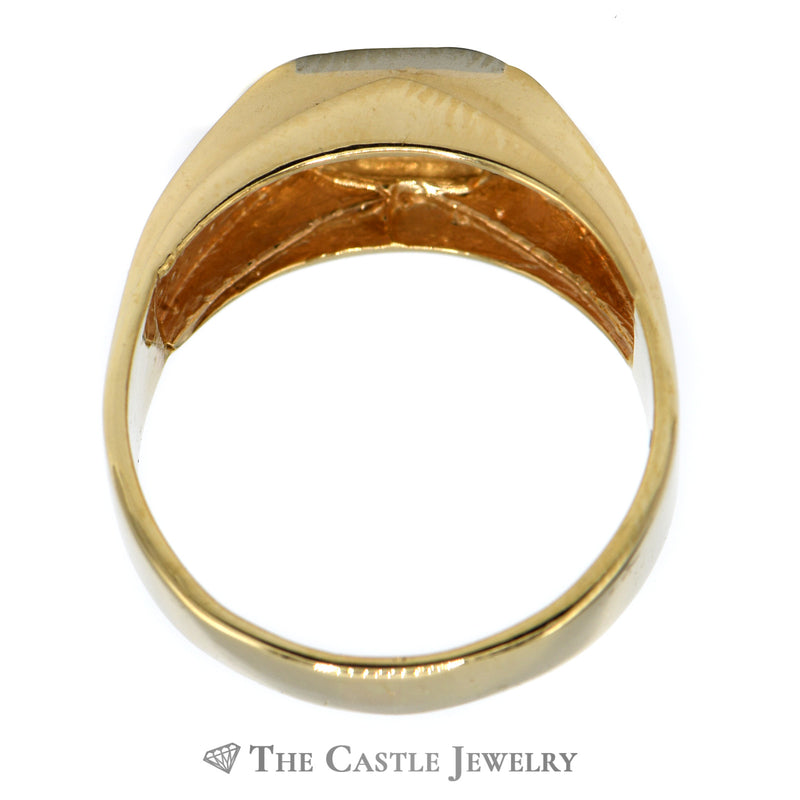 Men's Diamond Solitaire Ring in Polished 14k Yellow Gold