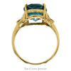 Oval Blue Nile Topaz Ring with Illusion Set Diamond Accents in 10k Yellow Gold - Thumbnail 2