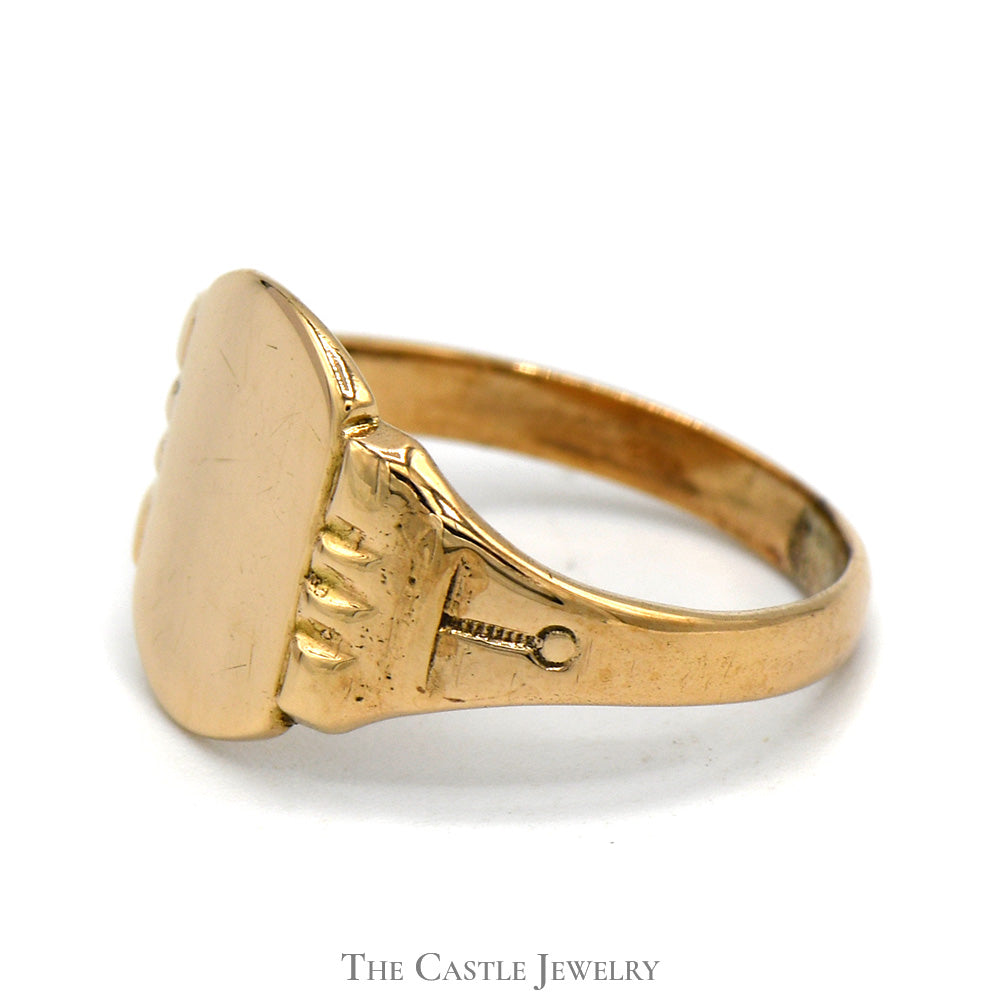 10k Yellow Gold Signet Ring - Size 5.5