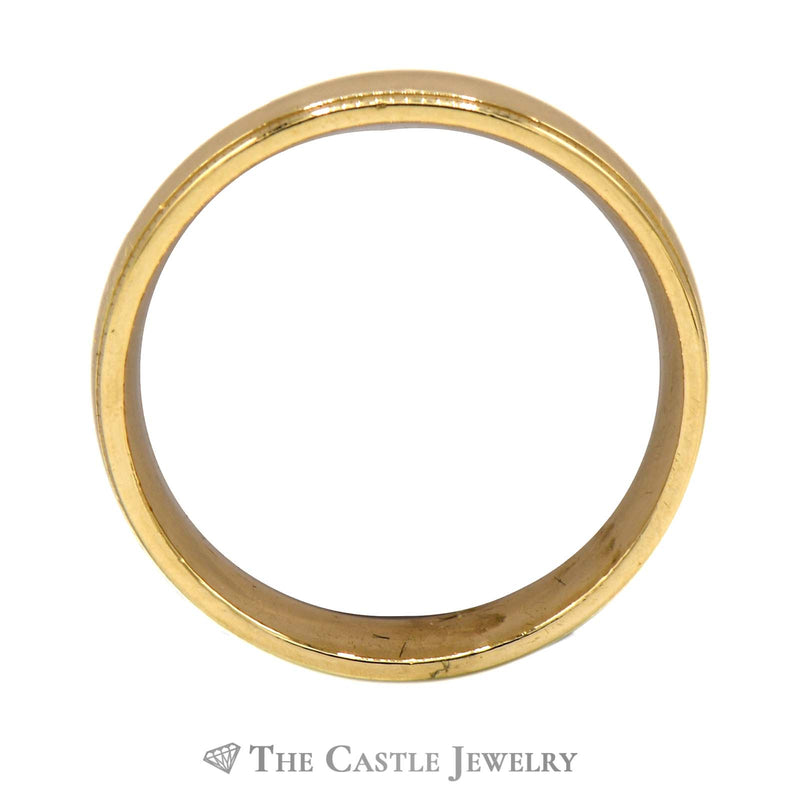 14k Yellow Gold 5.5mm Polished Wedding Band with Milgrain Edge Size 10.25