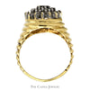 Pear Shaped 1cttw Round Diamond Cluster Ring with Ridged Sides in 10k Yellow Gold - Thumbnail 2