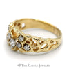 1/2cttw Round Diamond Cluster Ring set in 14k Yellow Gold Nugget Mounting - Thumbnail 3