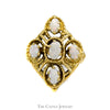 Marquise Shaped Opal Cluster Ring in 14k Yellow Gold Open Shield Design Setting - Thumbnail 1