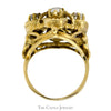 Marquise Shaped Opal Cluster Ring in 14k Yellow Gold Open Shield Design Setting - Thumbnail 2