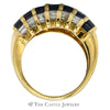 Channel Set Baguette Sapphire & Diamond Dome Ring in 18k Yellow Gold - Thumbnail 2