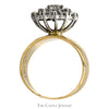 1cttw Diamond Cluster Ring in Wide 14k Yellow Gold Band Setting - Thumbnail 2