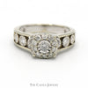 Illusion Set Diamond Cluster Ring with Diamond Accents in 10k White Gold - Thumbnail 1
