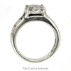 Illusion Set Diamond Cluster Ring with Diamond Accents in 10k White Gold - Thumbnail 2