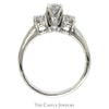 1cttw Three Stone Diamond Engagement Ring with Channel Set Diamond Accents in 14k White Gold - Thumbnail 2