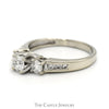 1cttw Three Stone Diamond Engagement Ring with Channel Set Diamond Accents in 14k White Gold - Thumbnail 3