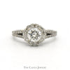 1.5cttw Round Diamond Engagement Ring with Diamond Halo and Accents in 14k White Gold - Thumbnail 1