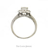 1.5cttw Round Diamond Engagement Ring with Diamond Halo and Accents in 14k White Gold - Thumbnail 2