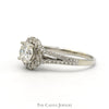 1.5cttw Round Diamond Engagement Ring with Diamond Halo and Accents in 14k White Gold - Thumbnail 3