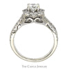 1cttw Round Diamond Flower Cluster Engagement Ring in 14k White Gold - Thumbnail 2