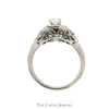 Round Diamond Engagement Ring with Square Shaped Diamond Halo and Accents in 14k White Gold - Thumbnail 2