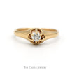Old Mine Cut Diamond Solitaire Engagement Ring with Bearclaw Setting in 14k Yellow Gold - Thumbnail 1