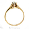 Old Mine Cut Diamond Solitaire Engagement Ring with Bearclaw Setting in 14k Yellow Gold - Thumbnail 2