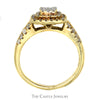 Diamond Cluster Engagement Ring with Double Diamond Halo and Accents in 10k Yellow Gold - Thumbnail 2