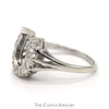 Diamond Horseshoe Ring in 14k White Gold Split Shank Mounting - Thumbnail 3