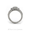 1.25CTTW Round Diamond Square Halo with Fitted Band Bridal Set in 14KT White Gold - Thumbnail 2