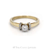Round Diamond Solitaire with Diamond Accents Engagement Ring in 10KT Yellow Gold - Thumbnail 1