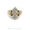 Marquise Shaped Round Diamond Cluster Ring in 14KT Yellow Gold - Thumbnail 1