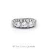 1.5cttw Diamond Three Stone Ring with Diamond Accents in 14k White Gold - Thumbnail 1