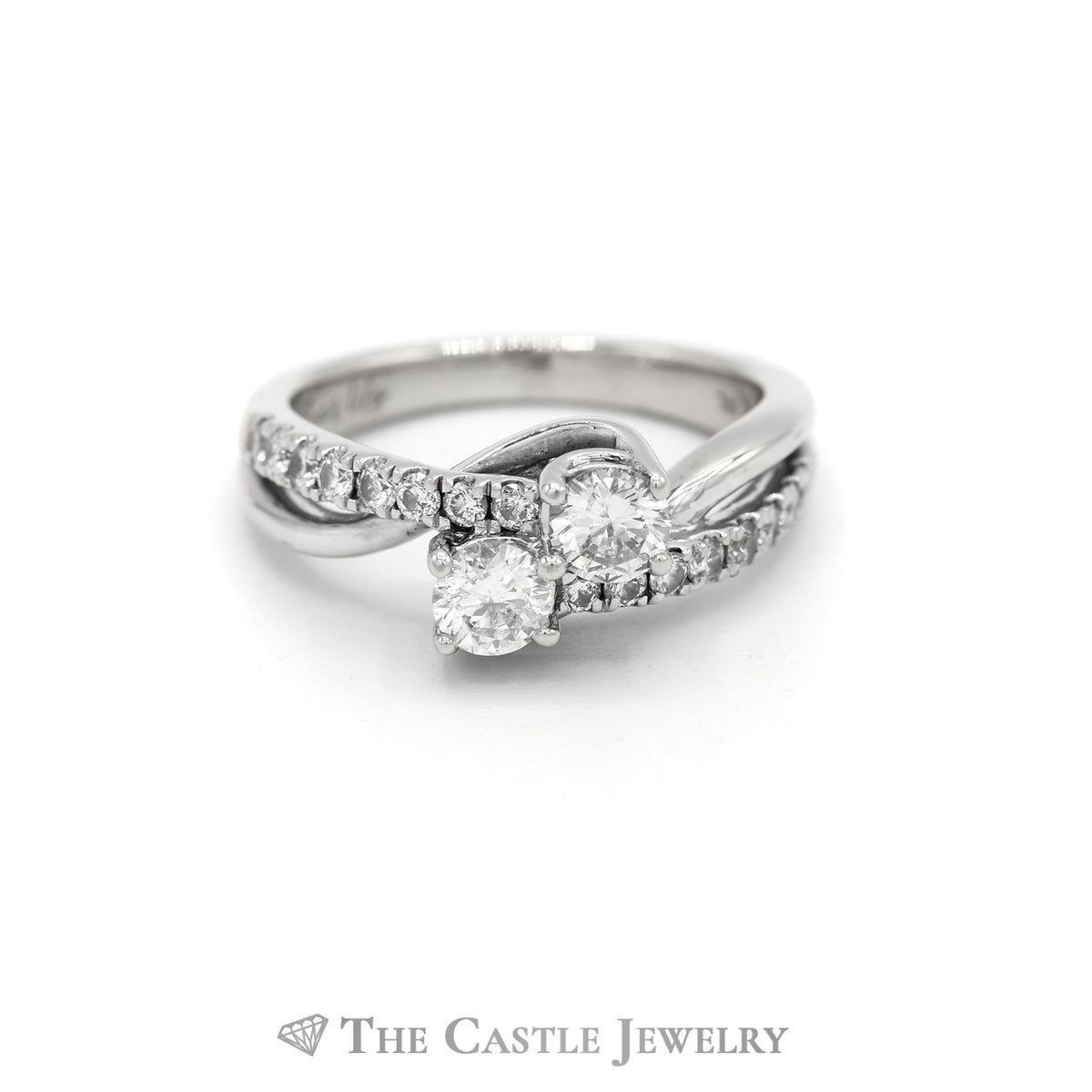 1CTTW Ever Us Bypass Designed Engagement Ring in 14KT White Gold