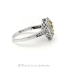 3/4cttw Pear Shaped Yellow & White Diamond Cluster Ring in 14k White Gold - Thumbnail 3