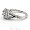 3/4cttw Princess Cut Diamond Engagement Ring with Double Diamond Halo and Accents in 14k White Gold - Thumbnail 3