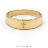 14k Yellow Gold Etched Cross Band - Size 7.25 - Thumbnail 1