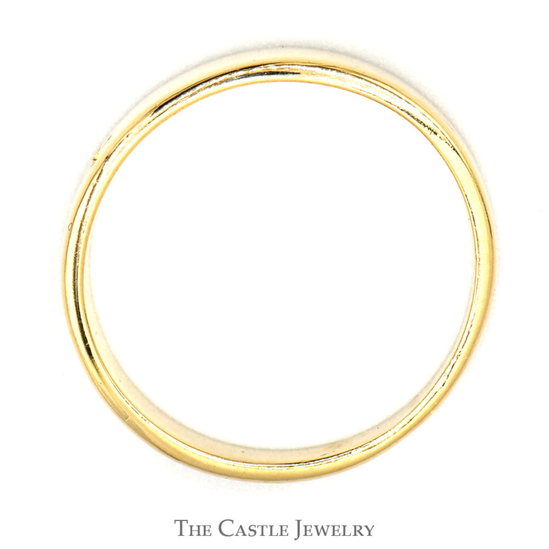 14k Yellow Gold Etched Cross Band - Size 7.25
