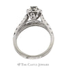 1cttw Oval Cut Diamond Bridal Set with Halo and Accented Matching Band in 14k White Gold - Thumbnail 2